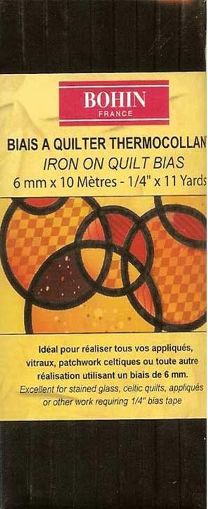 CINTA BIES BOHIN TERMOADHESIVO 6MM X 10M NEGRA